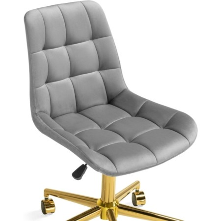 Computer chair Chester Metal/velor, gold/gray 49x60x84 cm-5