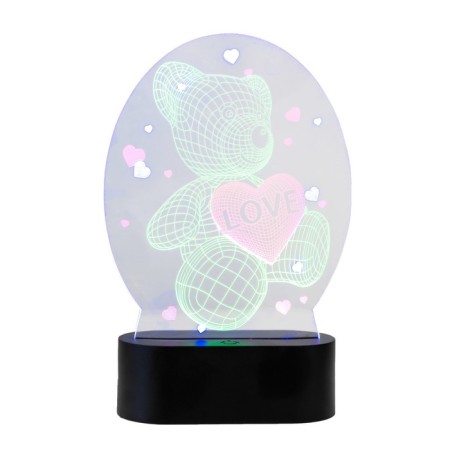 Fourth lamp "Bear with heart" Led usb (90cm) from 3xa Black Black 13.5x5x21 cm Risalux-10