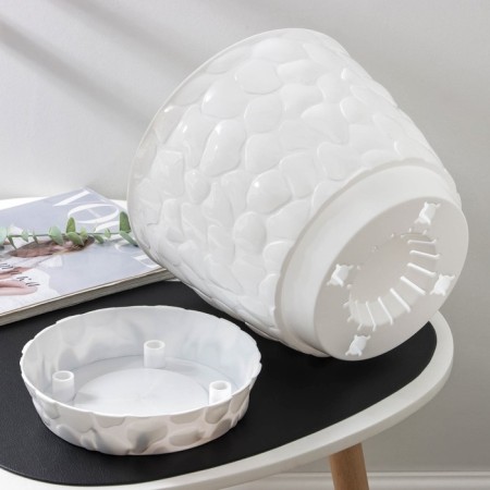 Pot with the pallet "Stones", 8 l, white color-2