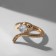 Ring "Snake" wriggling, white color in gold, dimensionless