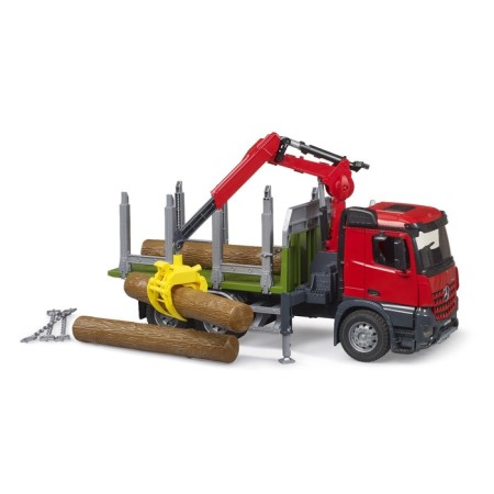 Bruder Mercedes truck for forest transportation, with logs-1