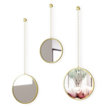 A set of round mirrors Dima, brass, 3 pcs.