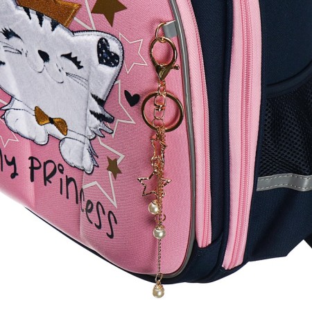 Frame, 36 x 28 x 20 cm, Grizzly, from Plyusha, + keychain, dark blue/pink-9