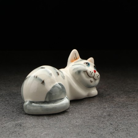Porcelain figurine "Kotya Musya", gray, 9cm-3