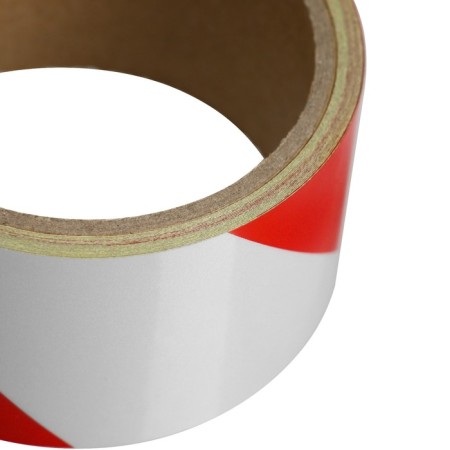 Signal tape, adhesive "Unibob" reflective, red -white, width - 48 mm, 5 m-4