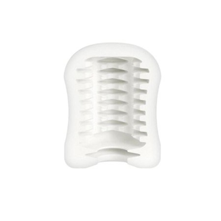 Masturbator Mystim Ribbed Ritay, TPE, white color, 4.5 cm-3
