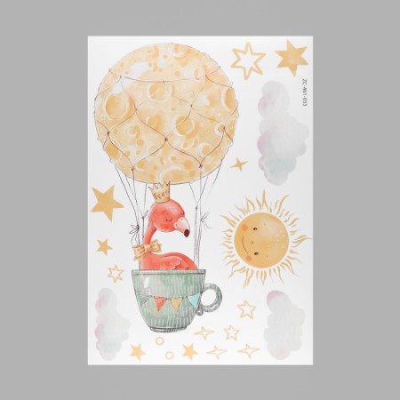 Sticker of plastic interior color "Flamingo in the clouds" 40x60 cm