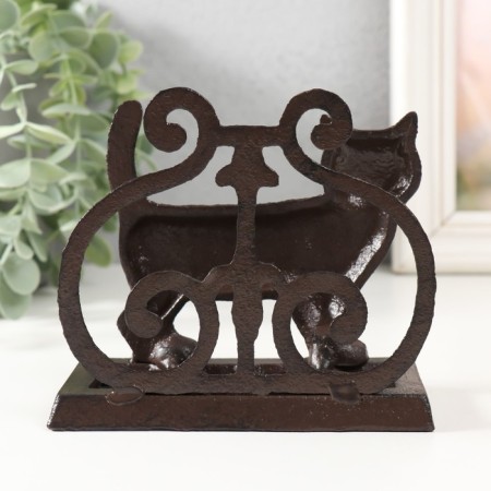 Souvenir cast iron stand "Cat" 13.2x6.4x11.5 cm-2