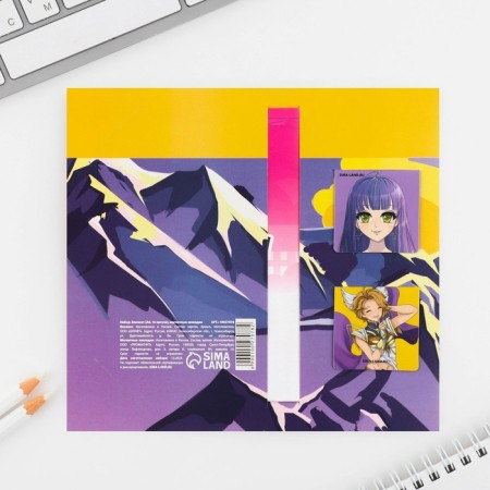 Gift set: notebook and magnetic bookmarks 2 pcs. "Anime"-8