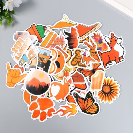 Set of stickers "Orange Supers" 50 pcs 3-8.5 cm