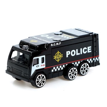 Metal “Police” machine, scale 1:64, Mix color, on a blister-3