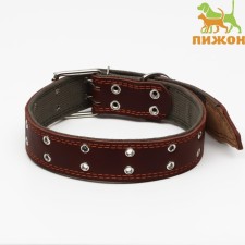 Collar combined leather/tarpaulin, dimensionless, 83 x 4.5 cm, Osh 20-70 cm, brown