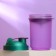 Sports shaker with a bowl for protein, purple-green, 500 ml