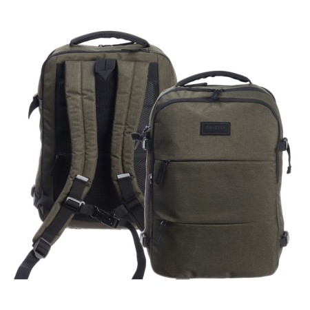 Youth backpack 42 x 29 x 16 cm, Grizzly, ergonomic back, laptop department, khaki