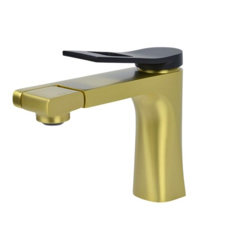Bronze de Luxe ELEMENT EL02XGB sink mixer, pour 130 mm, brass, gold/black 1004280