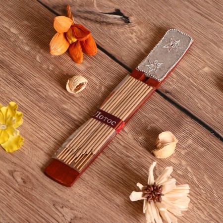Karma set of 10 sticks with a wooden stand Lotus-2