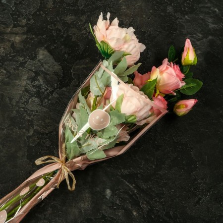 Package Flower cone, pink, 28x9x44cm ± 1cm-1