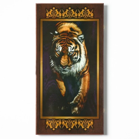 Sherkhan backgammon, wooden board 50 x 50 cm, with a field for playing checkers