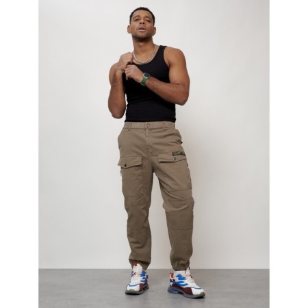 Cargo jeans men, size 44, beige color-9