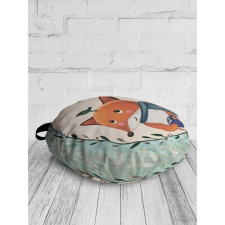 Pillow Siddle "Fox and Bird", decorative, d = 52 cm-1