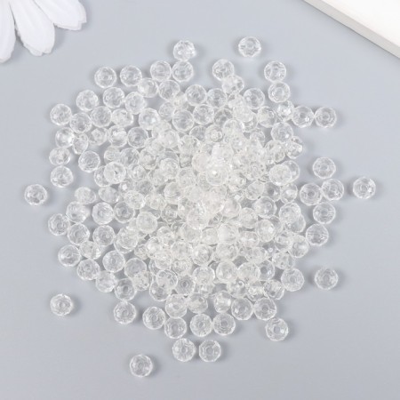 Beads for creativity plastic "Crystal with faces transparent" set of 20 grams 0.4x0.6x0.6 cm-1