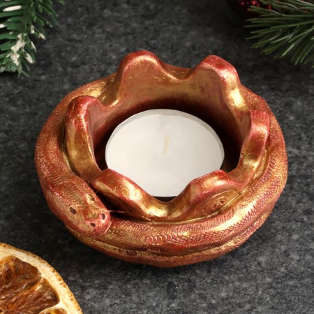 Sninker "Snake on the bowl" burgundy with gilding, 4x10cm-2