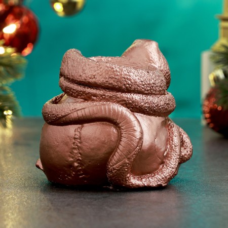 New Year. Symbol 2025. Summary of the New Year's Skull with a snake 9.5x7.5cm, copper-2
