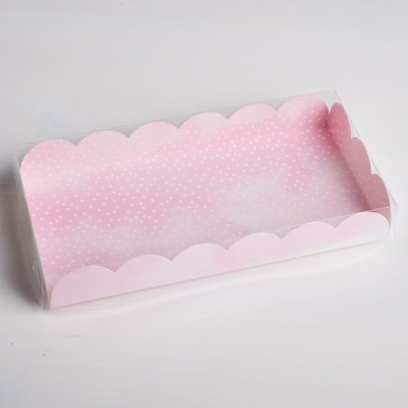 Cookie box, confectionery packaging with PVC lid, happy your day, 21 x 10.5 x 3 cm-1