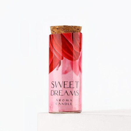 Candle in the “Sweet Dreams” flask, caramel, height 8 cm-1
