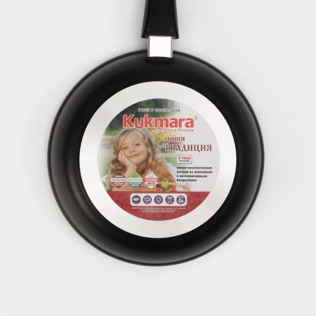 The “Tradition” pan, D = 24 cm, glass cover, removable handle, anti -stick coating, black color-9