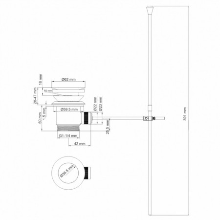 Fixer for the bidet Wasserkraft Mindel 8506, single -leaf, 35 mm cartridge, brass, white-6