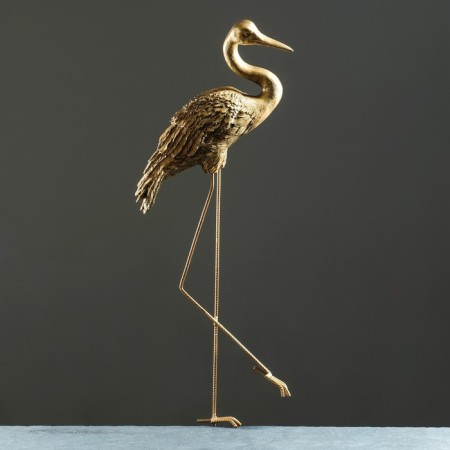 Figure "Stork" black gold, 90x27x13cm