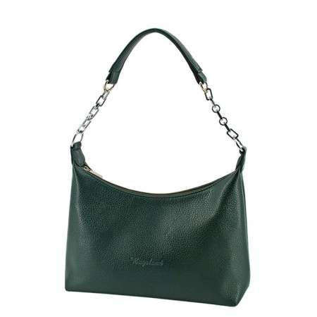 Women's bag B2788-04110, dark green color, artificial leather, 27x9x16 cm