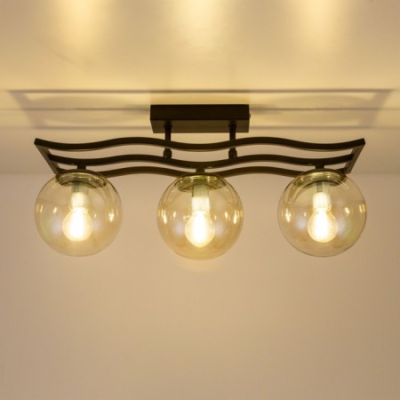 Ceiling chandelier Citilux "breeze" CL106235, 49x15x23 cm, 3x60W, E14, brown color-6