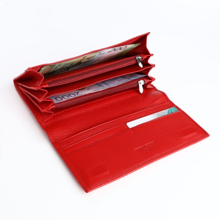 Women's wallet on magnet, red color-3