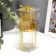 Glass of glass for 1 candle "Royal pattern" gold 11x5.5x5.5 cm