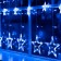 Garland "fringe" 2.4 × 0.9 m with nozzles "Stars", IP20, transparent thread, 138 LED, glow blue, 8 modes, 220 V