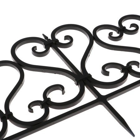 Decorative fence, 32 × 300 cm, 6 sections, plastic, black-9