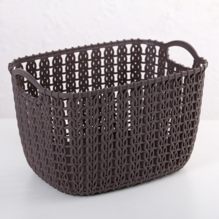 Storage basket with handles "Weaving", plastic, 17 × 12.5 × 10.5 cm, color mix-3