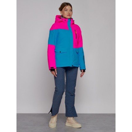 Ski jacket female winter, size 46, pink color-10