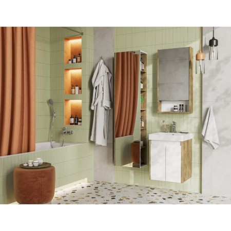 Tumbling under the Aquaton Skandon DOORS, 45 cm, white gloss color, rustic oak-6