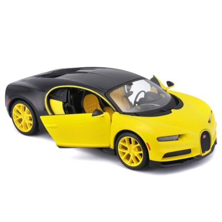 MASTO DIE-CAST BUGATTI Chiron machine, opening doors, 1:24, Black and yellow color-8