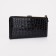 Women's wallet on the button, black color