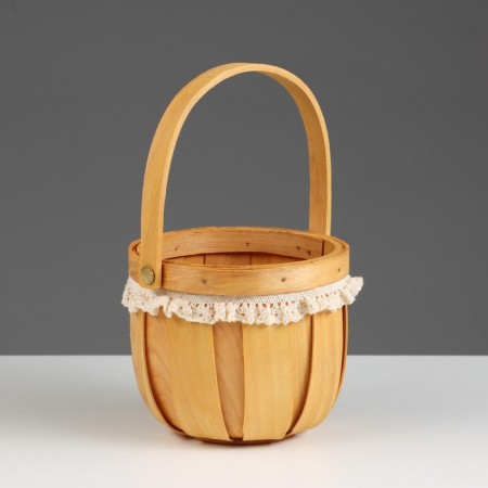 Wicker basket, sequoia, d13khn11/22.5 cm, natural with a edging