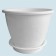 Pot for flowers with a pallet "Flower", 1.2 l, d = 15 cm, white color