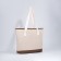 Zipper bag, external pocket, beige color