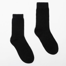 Men's socks woolen, black color, size 39-43