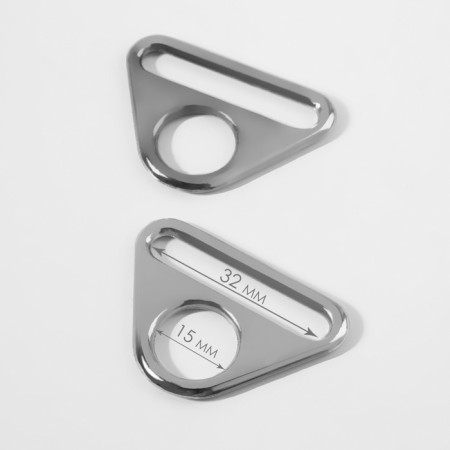 Half-ring-plastic for a bag, 15/32 mm, 2 pcs, silver color