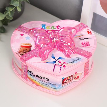 Musical Mechanical Casket "Heart in Banta" 16x18x7.5 cm mix-7