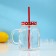 Glass Homemade glass, 450 ml, with a lid, red color